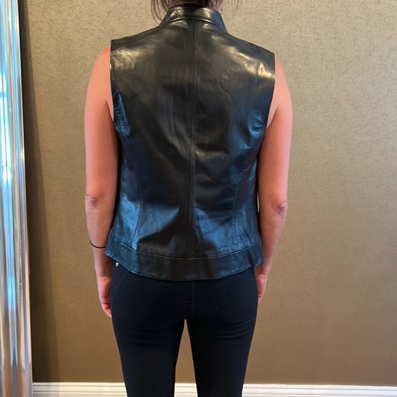 J Brand black leather vest. - Picture 2 of 2